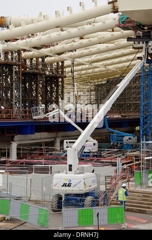 Progetto di ristrutturazione di le Forum des Les Halles nel 1 ° arrondissement in costruzione, Parigi, Francia. 2014 Foto Stock