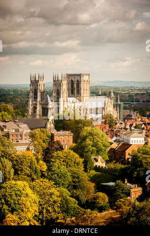 Vista rialzata della Cattedrale di York. York. North Yorkshire. Foto Stock