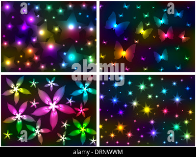 Collezione. Abstract sfondo su sfondo nero Foto Stock