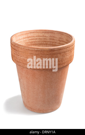 Vaso di terracotta isolato su bianco Foto Stock