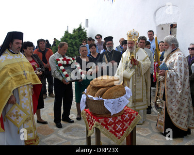 Grecia CICLADI sikinos la festa di Zoodochos Pighi monastero (chryssopigi) Foto Stock