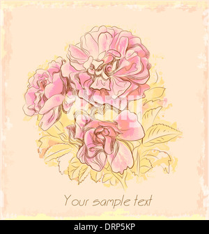 Rose autunnali sulla vecchia carta Foto Stock