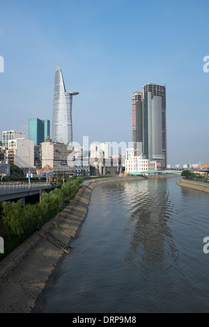 Vista del centro città di Ho Chi Minh Foto Stock