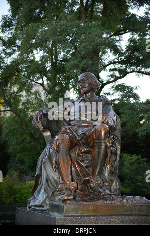 William Shakespeare monumento a Lincoln Park di Chicago, Illinois. Progettata dallo scultore William Ordway Partridge nel 1893 Foto Stock