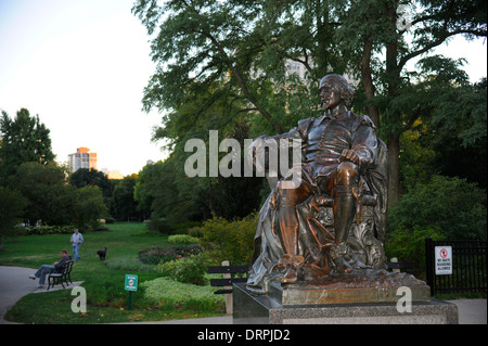 William Shakespeare monumento a Lincoln Park di Chicago, Illinois. Progettata dallo scultore William Ordway Partridge nel 1893 Foto Stock