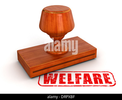 Timbro di gomma welfare (percorso di clipping incluso) Foto Stock