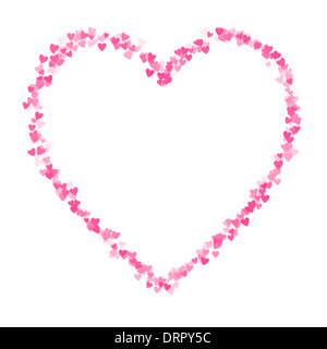 Amore rosa forma di cuore fatta di cuori Foto Stock