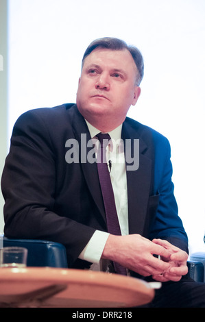 Londra, UK, 25/01/2014 : Fabian Society Anno nuovo Conference 2014. Cancelliere ombra ed Balls prende domande.. Foto di Julie Edwards Foto Stock