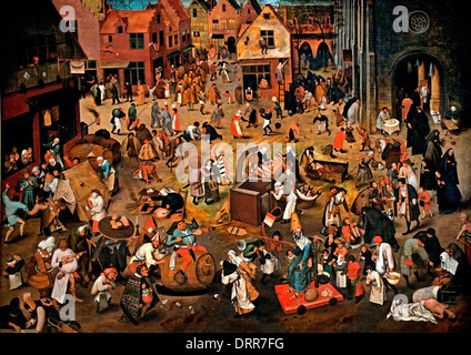 La lotta tra il Carnevale e la Quaresima di Pieter II Brueghel il Vecchio 1525 -1569 belga fiamminga del Belgio Foto Stock