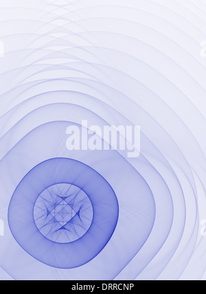 Abstract azzurro sfondo frattale con concentriche forme traslucido Foto Stock