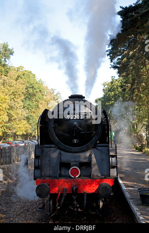 Br classe 9f n. 92203 'principe nero' alla stazione di Holt sul North Norfolk railway (la linea di papavero) Foto Stock