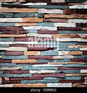 Pietre colorate texture a parete Foto Stock