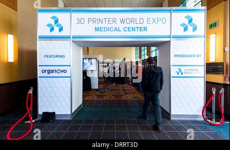 Gen 31, 2014 - di Burbank, California, Stati Uniti - Vista del centro medico a due giorni di stampante 3D World Expo presso il Marriott Hotel e Centro Conferenze.(Immagine di credito: © Brian Cahn/ZUMAPRESS.com) Foto Stock