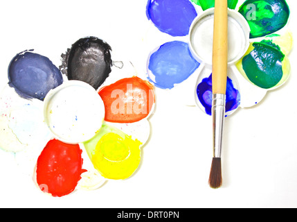 Poster a colori su sfondo bianco. Foto Stock