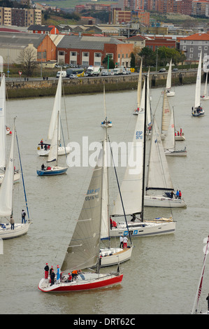 Regata a vela " El Gallo' Portugalete, Biscaglia. Paesi Baschi, Spagna, Europa Foto Stock
