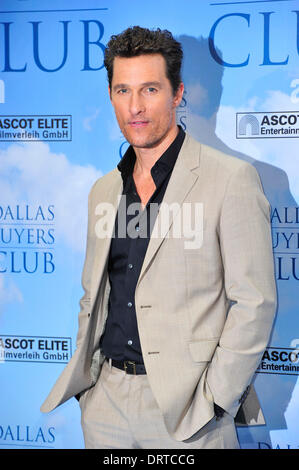 Matthew McConaughey bei FotoCall zu Dallas acquirenti Club im Hotel Adlon in Berlin am 31.01.2014 - Foto: SuccoMedia / Ralf succo Foto Stock