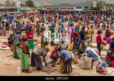 Il mercato del sabato a Jinka, Valle dell'Omo, Etiopia Foto Stock