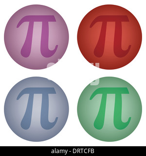 Segno del numero pi sulla sfera Foto Stock