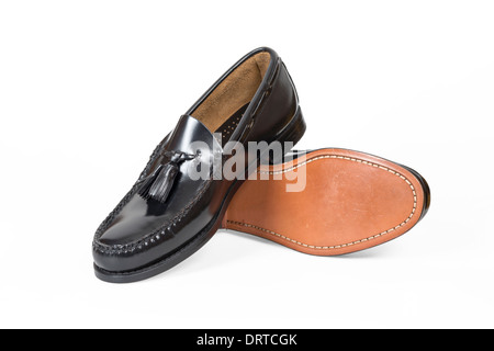 Il lusso dell'uomo calzature isolate su bianco con percorso di clipping. Foto Stock