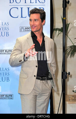 Matthew McConaughey bei FotoCall zu Dallas acquirenti Club im Hotel Adlon in Berlin am 31.01.2014 - Foto: SuccoMedia / Ralf succo Foto Stock