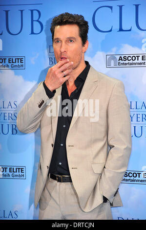 Matthew McConaughey bei FotoCall zu Dallas acquirenti Club im Hotel Adlon in Berlin am 31.01.2014 - Foto: SuccoMedia / Ralf succo Foto Stock