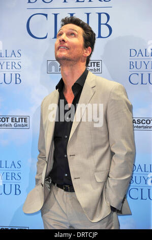 Matthew McConaughey bei FotoCall zu Dallas acquirenti Club im Hotel Adlon in Berlin am 31.01.2014 - Foto: SuccoMedia / Ralf succo Foto Stock