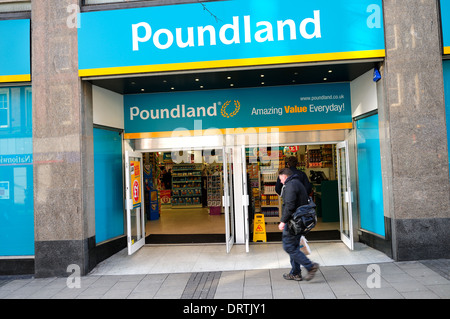 Negozio Poundland ,Nottingham City Centre,UK. Foto Stock