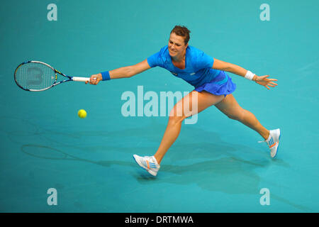 Parigi, Frace. 01 feb 2014. Aprire GDF Suez WTA championship Anastasia Pavlyuchenkova (RUS) Credito: Azione Sport Plus/Alamy Live News Foto Stock