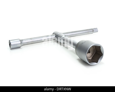 Chiave a brugola shot su bianco Foto Stock