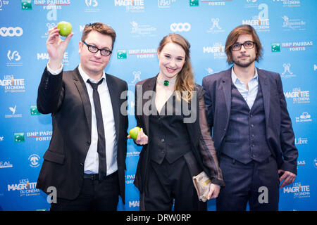 Bruxelles, Belgio. Il 1° febbraio 2014. Debborah Francois, attrice, al 4° cerimonia di Magritte celebra il meglio del belga industria cinematografica. © Aurore Belot/NurPhoto/ZUMAPRESS.com/Alamy Live News Foto Stock