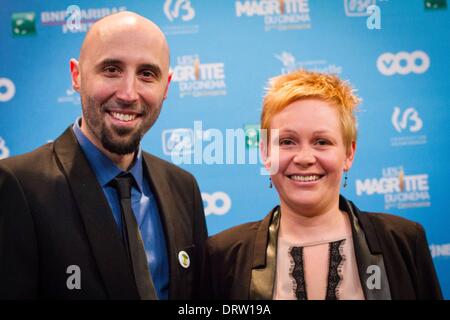 Bruxelles, Belgio. Il 1° febbraio 2014. Sebastien Petit, direttore, al 4° cerimonia di Magritte celebra il meglio del belga industria cinematografica. © Aurore Belot/NurPhoto/ZUMAPRESS.com/Alamy Live News Foto Stock