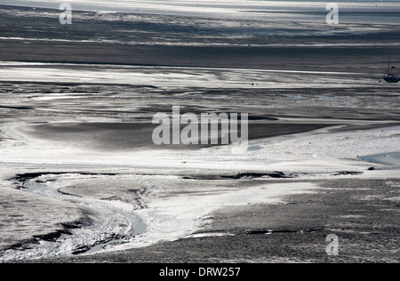 Appartamenti di fango a Thurstaston sul Wirral Peninsular cheshire england Foto Stock