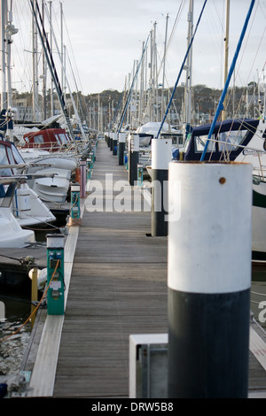 La passerella a Weymouth marina,Dorset. Foto Stock