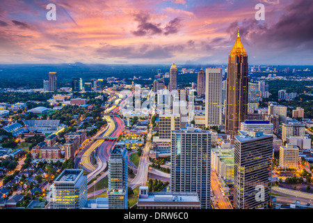 Atlanta, Georgia downtown vista aerea. Foto Stock
