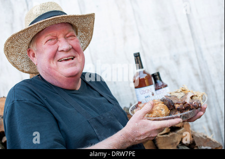 Stati Uniti Mississippi MS Miss Yazoo City Ubon's BBQ barbecue barbeque costolette di maiale cibo meridionale Garry Roark Foto Stock