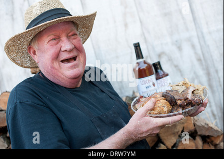 Stati Uniti Mississippi MS Miss Yazoo City Ubon's BBQ barbecue barbeque costolette di maiale cibo meridionale Garry Roark Foto Stock