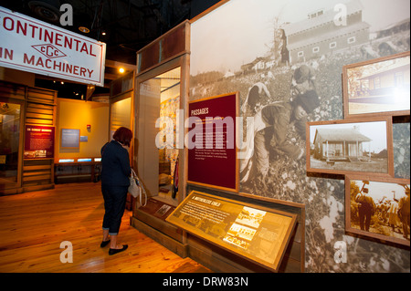 Stati Uniti Mississippi MS Miss Indianola B B King Blues Museo grande musicista display interno della vita di una fattoria di cotone Foto Stock