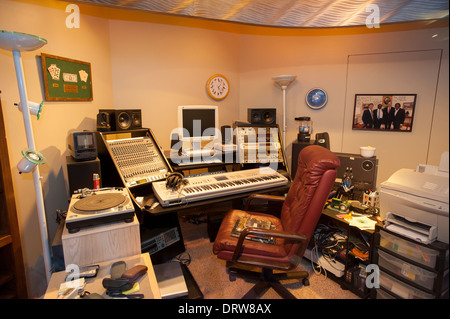 Stati Uniti Mississippi MS Miss Indianola B B King Blues Museo grande musicista replica del suo ufficio di casa studio Foto Stock