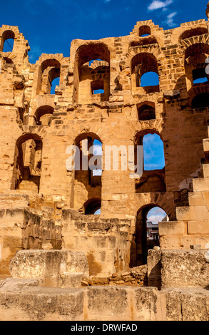 El Djem anfiteatro, Tunisia. Foto Stock