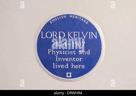 Targa blu di William Thomson, primo Baron Kelvin, Lord Kelvin, Londra England Regno Unito Regno Unito Foto Stock