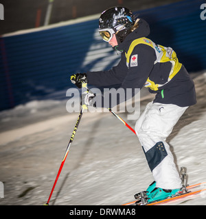 Justine DUFOUR-LaPointe al Freestyle FIS Coppa del Mondo di Sci 2014 gobbe, Deer Valley Resort, Park City, UT, STATI UNITI D'AMERICA Foto Stock