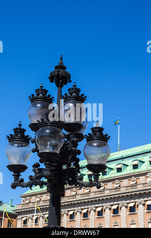 Ornati in lampade di via Stoccolma Svezia Foto Stock