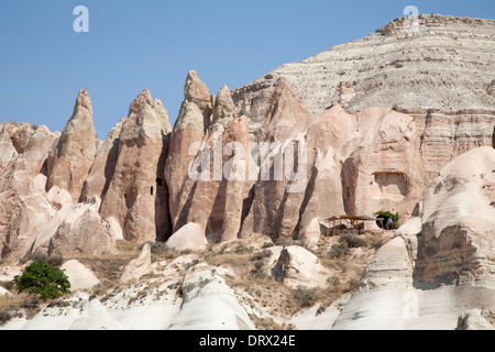 Valle delle rose, paesaggio, Cappadocia, Anatolia, Turchia, Asia Foto Stock