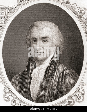 Oliver Ellsworth, 1745 - 1807. Avvocato americano e uomo politico, un redattore della Costituzione degli Stati Uniti e il Padre Fondatore. Foto Stock