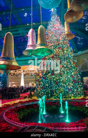 Stagione invernale a Bellagio Hotel la Serra e il Giardino Botanico di Las Vegas. Foto Stock