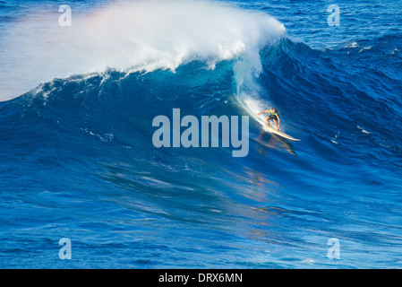 Extreme surfer equitazione onda gigante Foto Stock