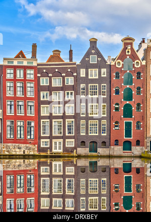 Tradizionali edifici olandesi, Amsterdam Foto Stock