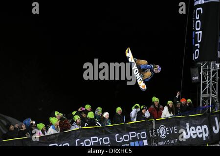 Aspen, Colorado, Stati Uniti d'America. 25 gennaio, 2014. Queralt Castellet (ESP) Snowboard : Inverno giochi di X donne SuperPipe Snowboard finale in Aspen, Colorado, Stati Uniti . © Hiroyuki Sato/AFLO/Alamy Live News Foto Stock