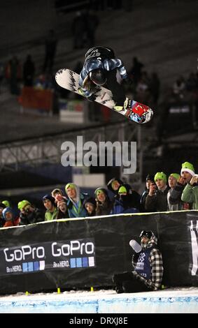 Aspen, Colorado, Stati Uniti d'America. 25 gennaio, 2014. Kelly Clark (USA) Snowboard : Inverno giochi di X donne SuperPipe Snowboard finale in Aspen, Colorado, Stati Uniti . © Hiroyuki Sato/AFLO/Alamy Live News Foto Stock