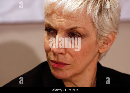 Il cantante Annie Lennox a Gaza conferenza stampa a Londra Foto Stock